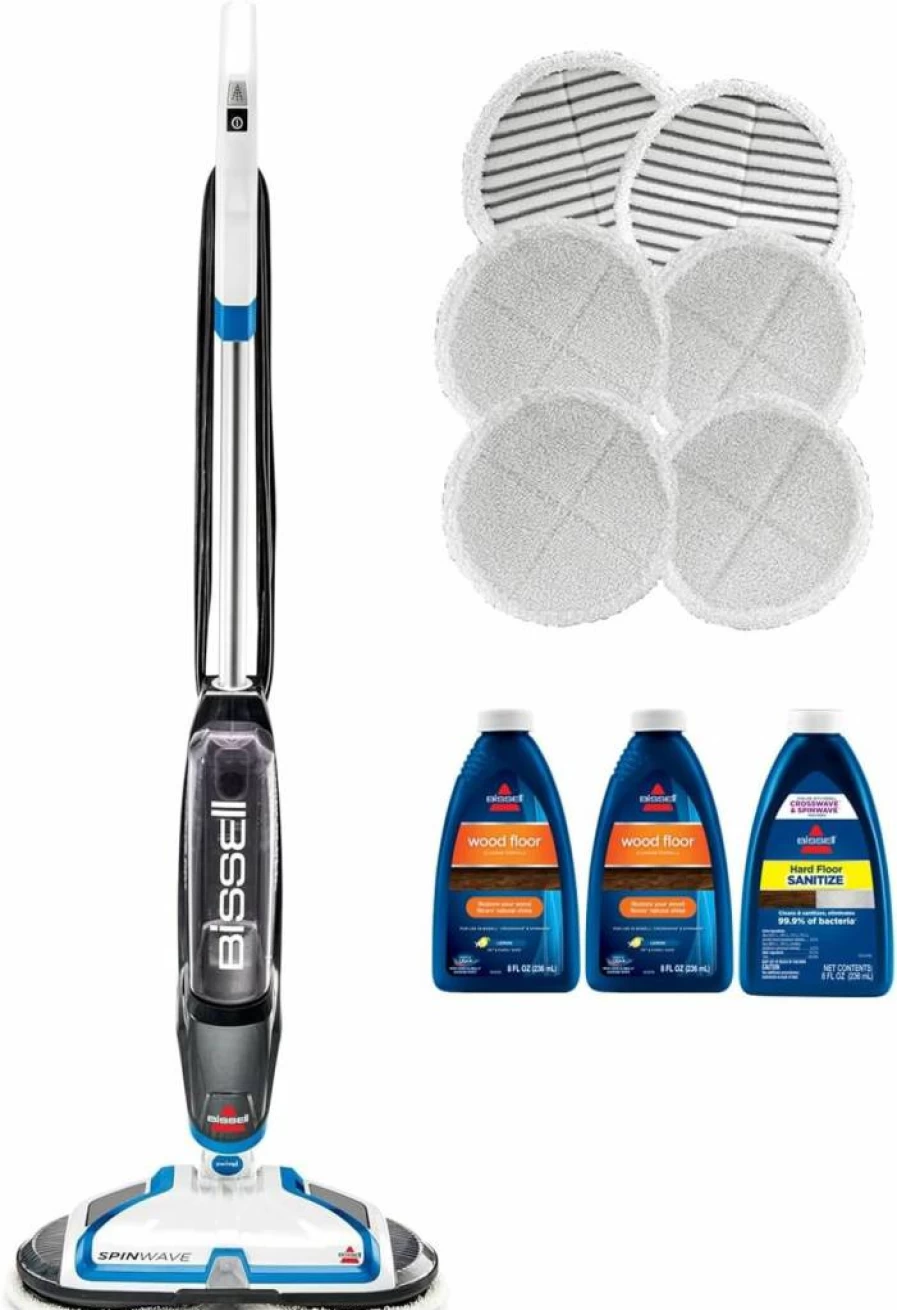 Bissell Spinwave Pet Hard Floor Spin Mop Cleaner 20399 with Washable Pads for Sealed Floors - Corded Electric Mop for Tile, Wood, Laminate