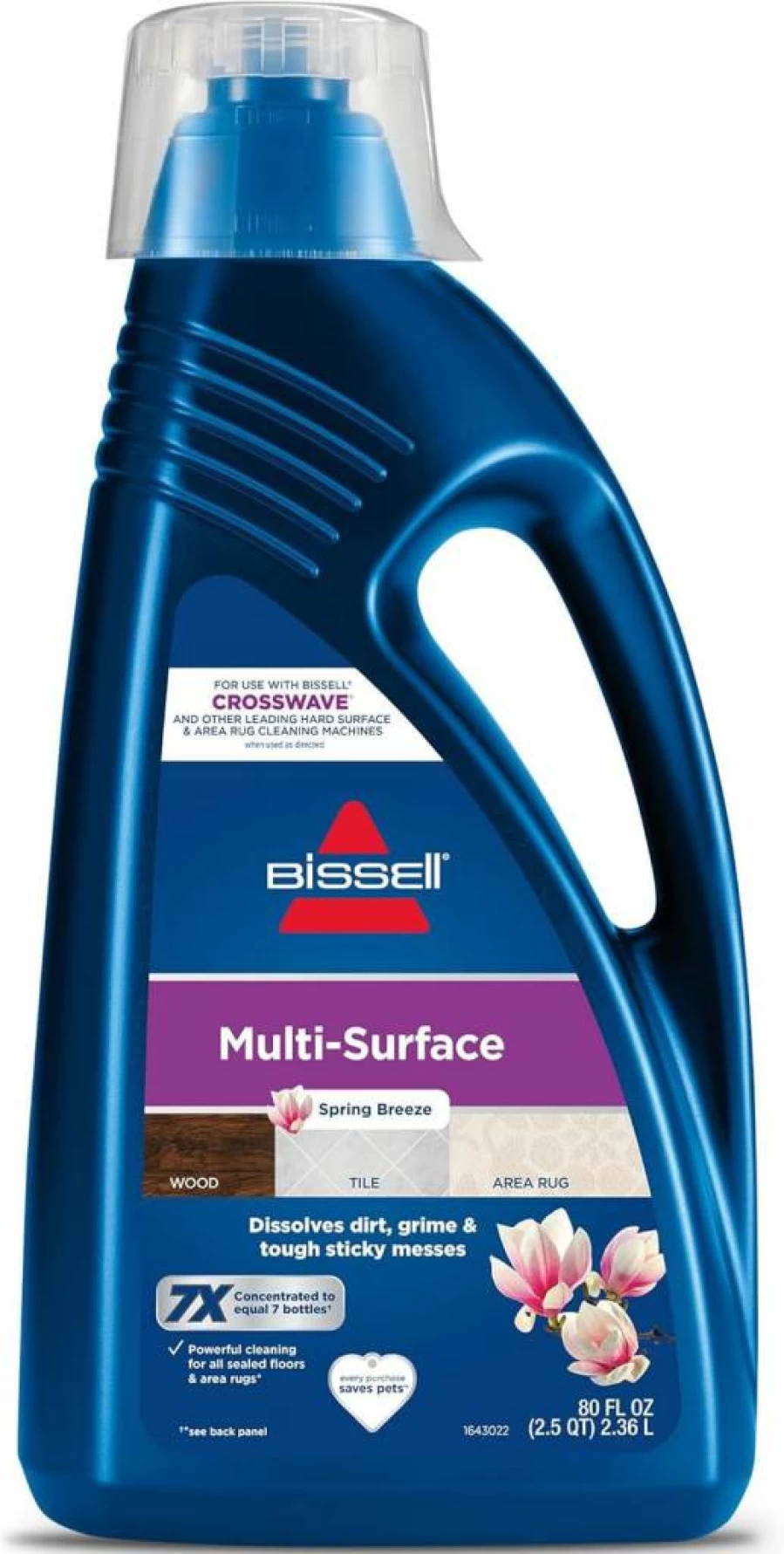 Bissell Crosswave & Spinwave Multisurface Floor Cleaner Solution - 80 Oz (1789g) for Hardwood, Tile & Laminate Floors