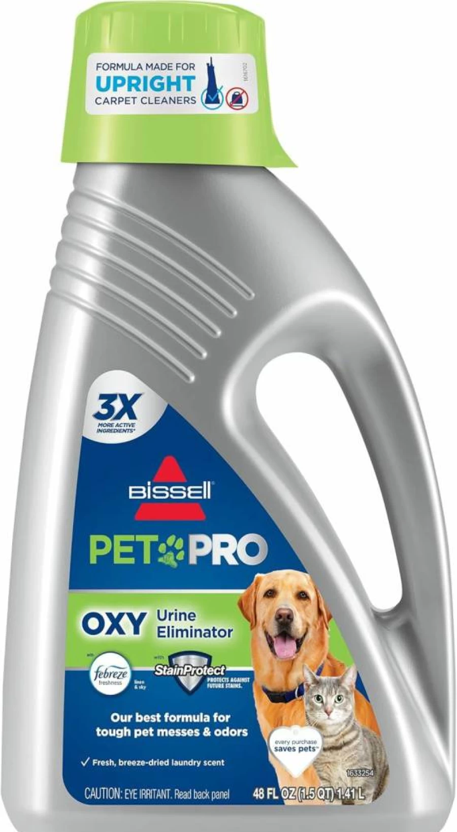 Bissell Professional Pet Stain & Odor Carpet Shampoo for Deep Cleaning, 48 oz Silver Formula – Safe for Pets & Eliminates Tough Stains