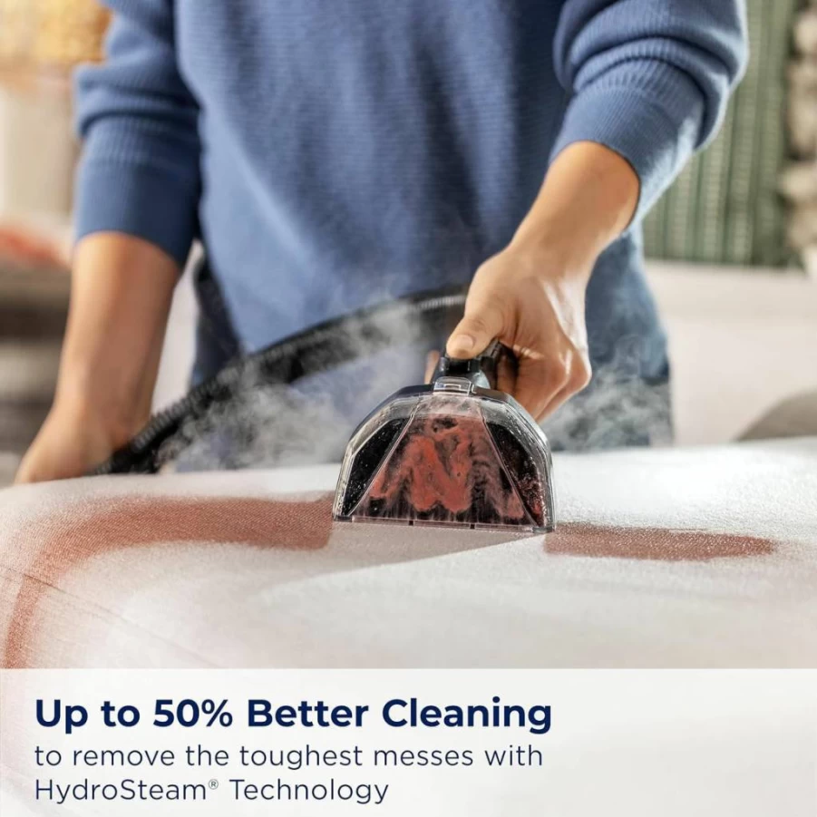 Bissell Little Green Hydrosteam Portable Carpet Cleaner – Multi-Surface Upholstery & Auto Detailing Machine, Quick-Dry Technology, Model 3618