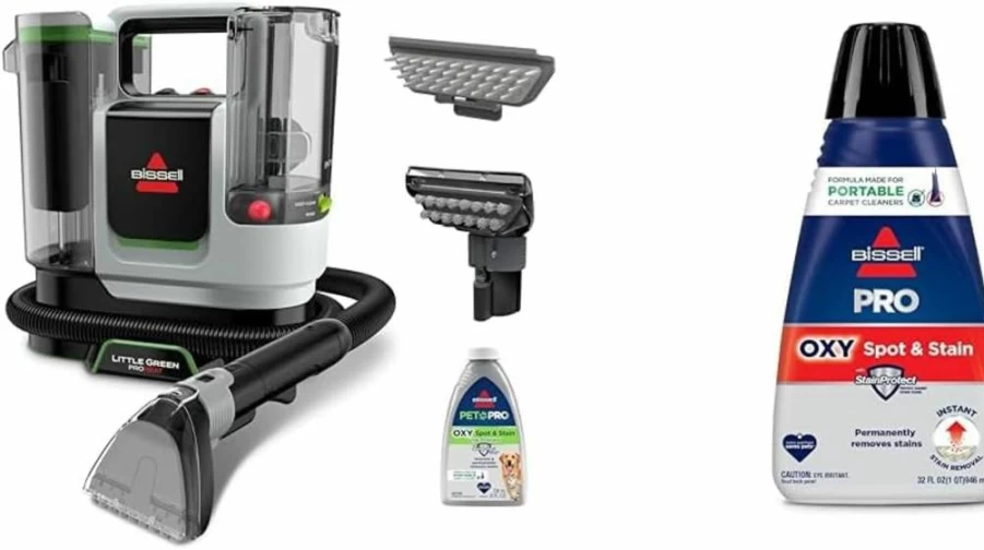 Bissell Little Green ProHeat Portable Carpet Cleaner with Heated Cleaning, Self-Cleaning Tool & Pet Stain Remover, 3969 - Ideal for Pet Stains and Tough Spots