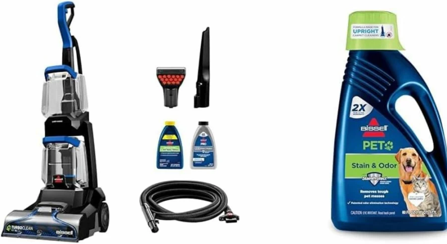 Bissell Turboclean Pet XL Carpet Cleaner with Upholstery Tool & Stain Formula, Heavy-Duty Upright Deep Cleaner for Pets, Model 3746