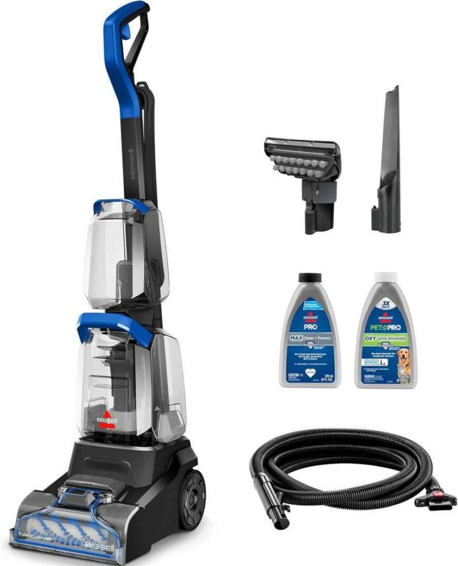 Bissell Turboclean Pet XL Carpet Cleaner with Upholstery Tool & Stain Formula, Heavy-Duty Upright Deep Cleaner for Pets, Model 3746
